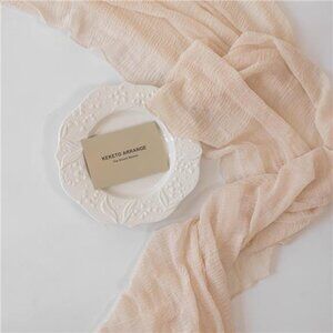 New Beige Cheesecloth Table Runner Gauze Rustic 120 Inch 10 FT for Wedding Baby
